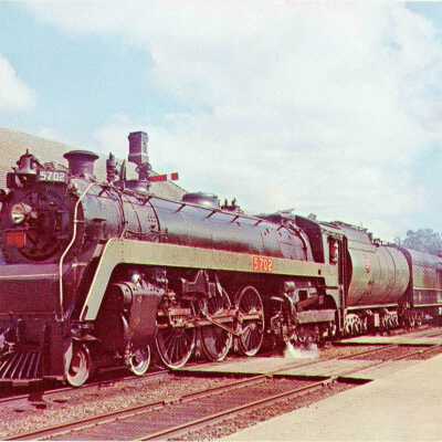 Photograph, Postcard, CNR Steam Engine 5702, Guelph, Ontario.