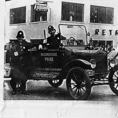 Photograph, Black and White, Falconbridge Police, George Quackenbush Car