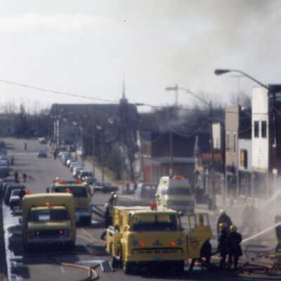 Photograph, Capreol Hardware Store Fire, May 2nd 1986.