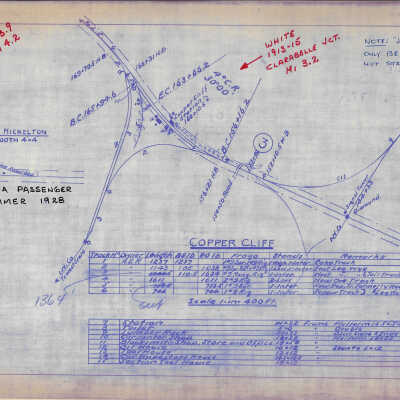 Plan of Algoma Eastern Railway's Copper Cliff Rail Yard