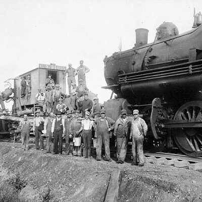 Photograph, Railroad Construction, Canadian Northern Railway, Ruel District, Ontario, 1912.