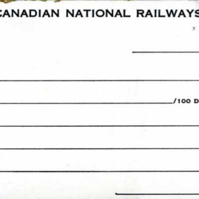 Document, Canadian National Railways, Blank Cheque Receipt Form, CNR 3654.