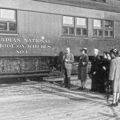 Photograph - Arrival of the Canadian National School on Wheels No. 1