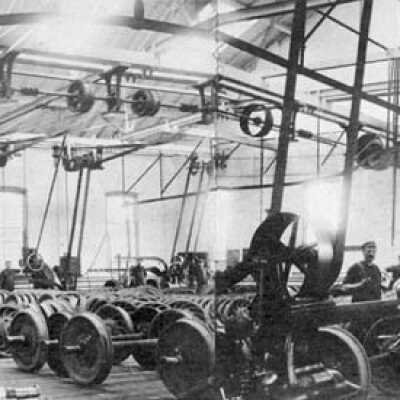 Photograph, Wheel shop, Grand Trunk Car Works, London, Ontario.