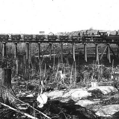 Photograph, CCC 4-4-0 Trestle fill.