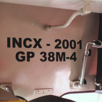 Photograph - Stenciling inside locomotive cab (?)