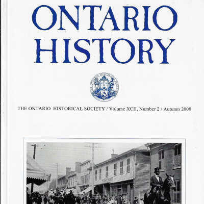 Ontario Historical Society: Ontario History Volume 92 (2) Autumn