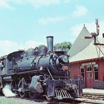 Photograph, Postcard, CNR Steam Engine 86, Chesley, Ontario, July 1957.