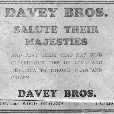 Newspaper Advertisement, Davey Brothers Coal and Wood.