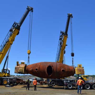 Photograph, NORMHC, Hot Metal Car move from INCO to Prescott Park.