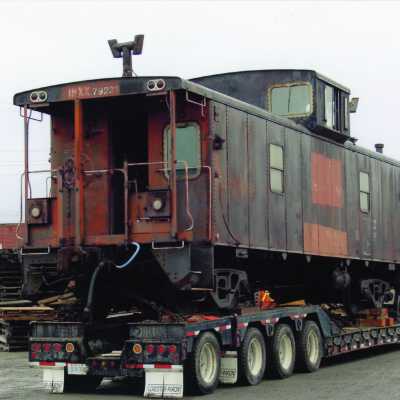 The Canadian National/INCO Steel Caboose being Delivered to Prescott Park