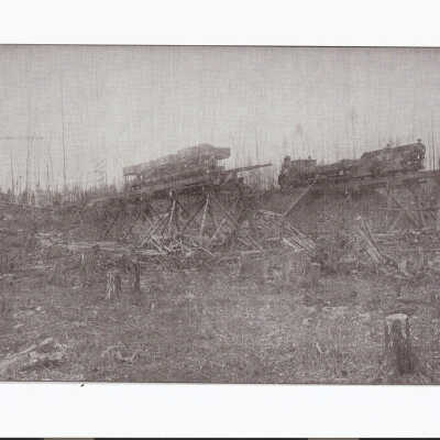 Photograph - Roast Heaps at Gertrude Nickel Mine: showing method of constructing heaps