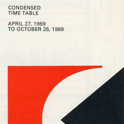 Condensed Timetable, CPR, The Canadian, April 27th 1969 to October 25th 1969.