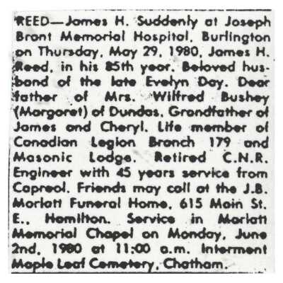 Document, Obituary, James Reed.