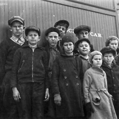 Photograph - School car class of eleven students at Tomiko