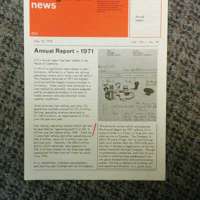 CN Management News: Annual Report May 18, 1972