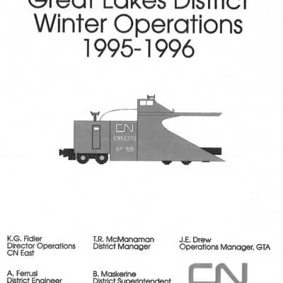 Great Lakes District Winter Operations Plan, 1995-1996.