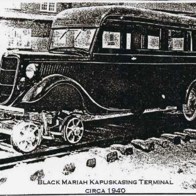 Photograph, Black Mariah Kapuskasing Terminal, Circa 1940.