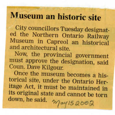 "Museum an historic sight" from May 15, 2002