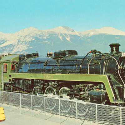 Photograph, Postcard, CNR Steam Engine 6060, Jasper, BC.