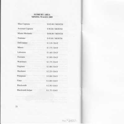 Section showing the mining wages in 1889