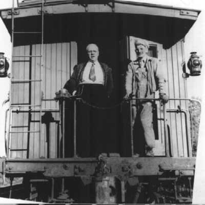 Photograph, CNR Caboose, Unknown People.