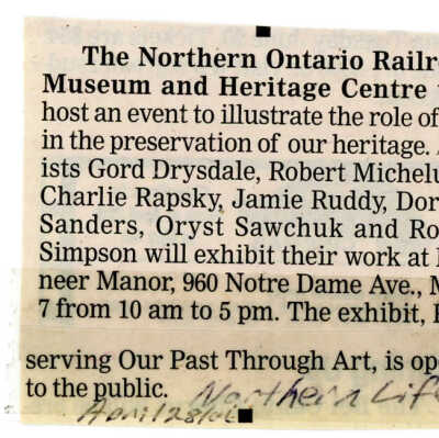 Gord Drysdale Art Exhibit at NORMHC
