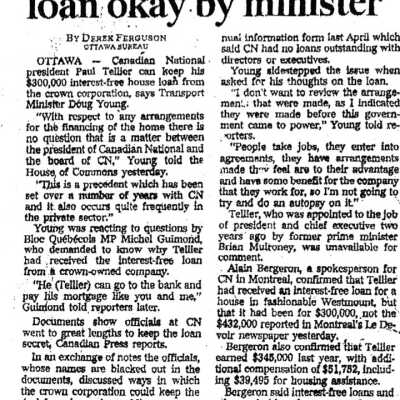 Document, CN Chief's No-Interest Loan Okat by Minister.