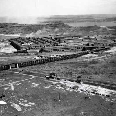 Photograph, Aerial View of Ore Refinery, Copper Cliff.