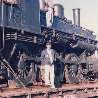 Photograph - Canadian National Steam Locomotive 152 being transported (Series of 49 Pictures)