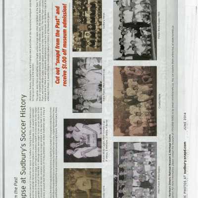 Snapd Sudbury, snapd from the past "A glimpse at Sudbury's Soccer History":