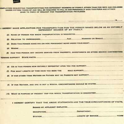 Document, CN Dependency Form, Blank.