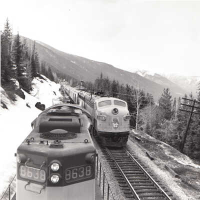 Photograph: "CPR Engine no. 8638 and Engine 1424"