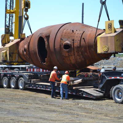 Photograph, NORMHC, Hot Metal Car move from INCO to Prescott Park.
