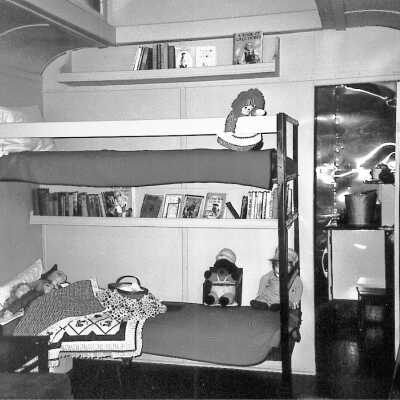 Photograph - Bunk beds in the Sloman school car, 1994