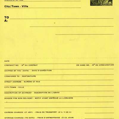 Canadian National: Express Shipping Form
