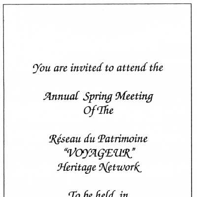 NORMHC 2004 Voyageur Heritage Network Capreol Meeting Pamphlet