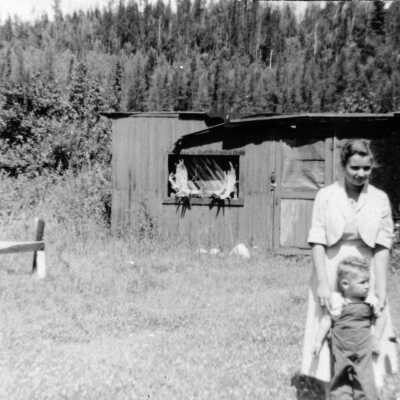 Photograph, Angelina Teolis and Richard Doucette Jr in Section House Yard.