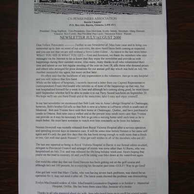 CN Pensioners Association July/August 2000 Newsletter