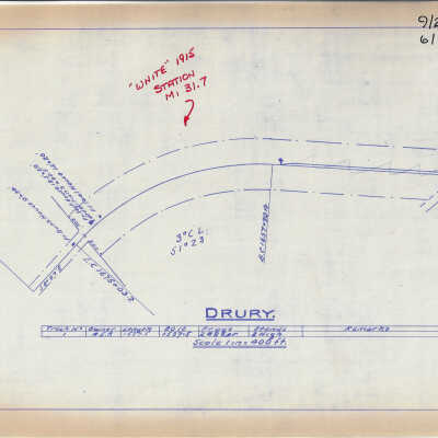 Yard Plan of Algoma Eastern Railway's Drury Yard