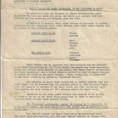 Canadian National: Letter of Instruction to all Agents and Operators in Hornepayne, Armstrong, and Foleyet and Operating Schedules