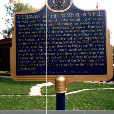 Photograph of the Sloman Car Historic Plaque (English)