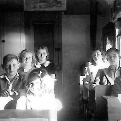 Photograph, McKay School Car Interior.