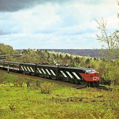 Vanishing Vistas flashcard - Ocean Limited eastbound, Wentworth, Nova Scotia