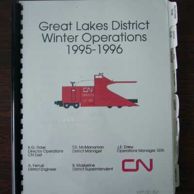 CN Great Lakes District Winter Operations 1995-1996