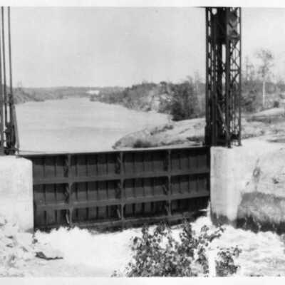 Photograph, A government lock, Big French River, Ontario.