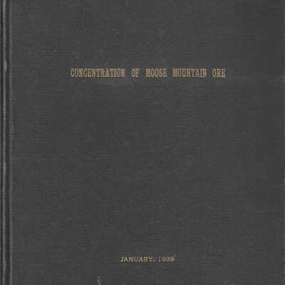 Concentration of Moose Mountain Ore, January, 1938