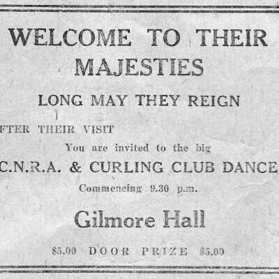 Newspaper Advertisement, Gilmore Hall.