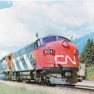 Photograph, Postcard, CNR 9104 and 5002, June 27, 1969, Red Pass Junction.