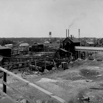 Photograph, Bird's eye view of portion of Canadian Explosives Limited, Nobel, Ontario.